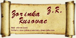 Zorinka Rusovac vizit kartica